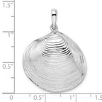 FJC Finejewelers 925 Sterling Silver Rhodium Plated Polished 3D Large Clam Shell Charm 34 x 26 mm