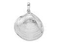 FJC Finejewelers 925 Sterling Silver Rhodium Plated Polished 3D Large Clam Shell Charm 34 x 26 mm