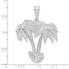 FJC Finejewelers 925 Sterling Silver Rhodium Plated Polished Palm Trees Charm 44 x 32 mm