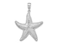 FJC Finejewelers 925 Sterling Silver Rhodium Plated Polished Textured Starfish Charm 47 x 34 mm