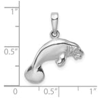 FJC Finejewelers 925 Sterling Silver Rhodium Plated Polished 3D Manatee Charm 23 x 20 mm