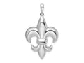 FJC Finejewelers 925 Sterling Silver Rhodium Plated Polished Large Fleur de Lis Charm 24 mm