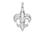 FJC Finejewelers 925 Sterling Silver Rhodium Plated Polished Large Fleur de Lis Charm 24 mm