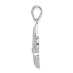 FJC Finejewelers 925 Sterling Silver Rhodium Plated Polished Medium Fleur de Lis Charm 16 mm