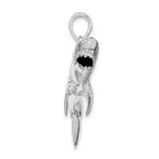 FJC Finejewelers 925 Sterling Silver Rhodium Plated Polished 3D Shark Charm 30 x 48 mm
