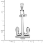 FJC Finejewelers 925 Sterling Silver Rhodium Plated 3D Moveable Navy Anchor Charm 17 x 18 mm