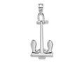 FJC Finejewelers 925 Sterling Silver Rhodium Plated 3D Moveable Navy Anchor Charm 17 x 18 mm