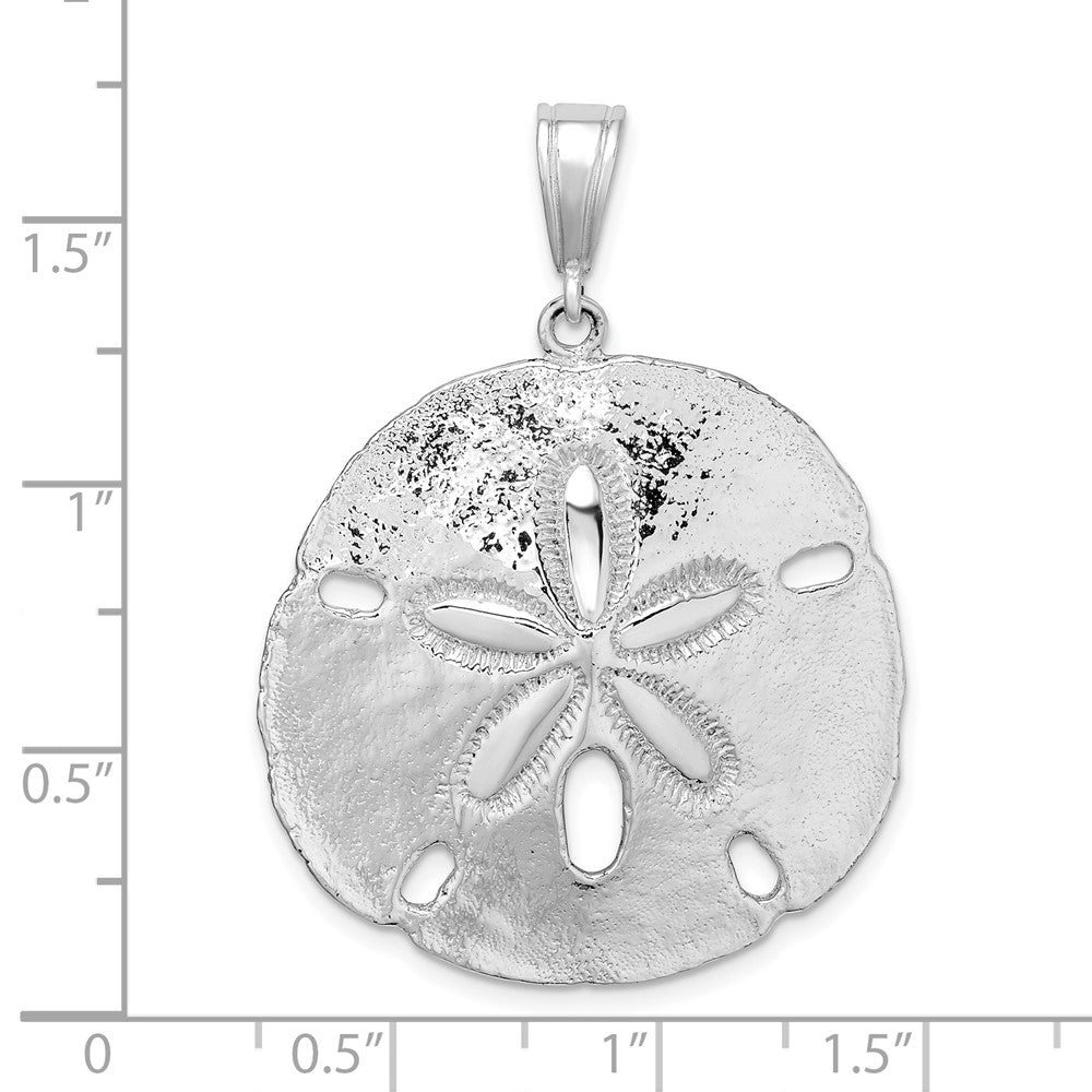 FJC Finejewelers 925 Sterling Silver Rhodium Plated Polished Sand Dollar Charm 41 x 30 mm