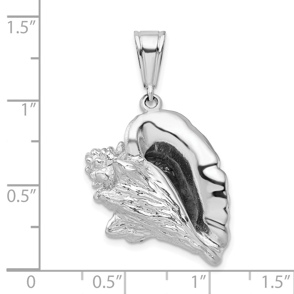 FJC Finejewelers 925 Sterling Silver Rhodium Plated Polished 3D Conch Shell Charm 35 x 21 mm
