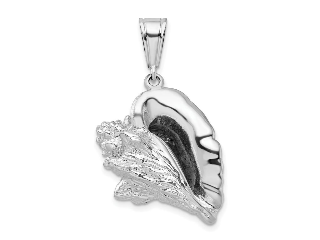 FJC Finejewelers 925 Sterling Silver Rhodium Plated Polished 3D Conch Shell Charm 35 x 21 mm