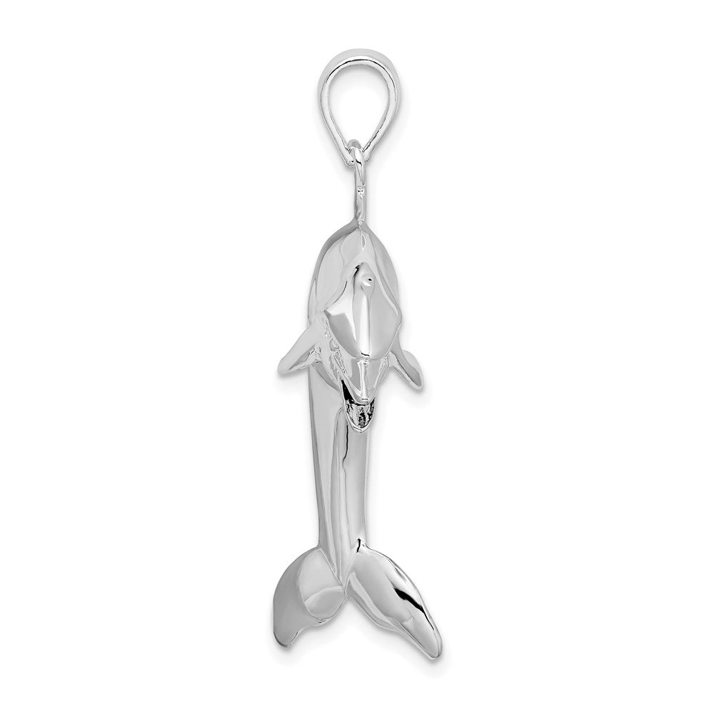 FJC Finejewelers 925 Sterling Silver Rhodium Plated Polished 3D Jumping Dolphin Charm 41 x 30 mm