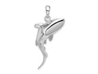 FJC Finejewelers 925 Sterling Silver Rhodium Plated Polished 3D Swimming Shark Charm 37 x 28 mm