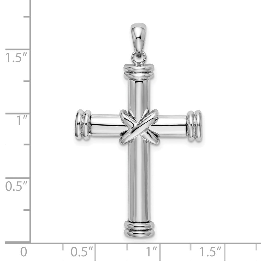 FJC Finejewelers 925 Sterling Silver Rhodium Plated Polished X-Center Latin Cross Charm 24 mm
