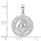 FJC Finejewelers 925 Sterling Silver Rhodium Plated Long Beach Island,NJ with Sailboat Charm 26 x 18 mm