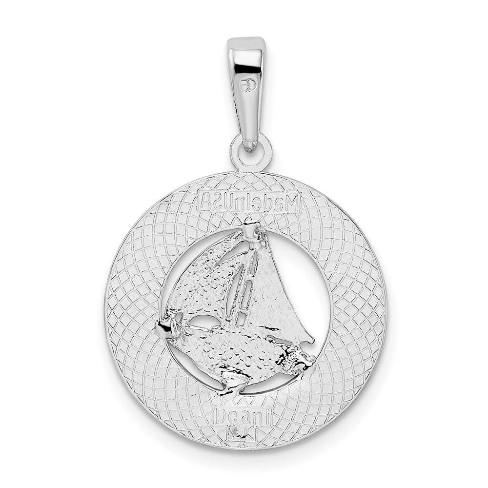 FJC Finejewelers 925 Sterling Silver Rhodium Plated Long Beach Island,NJ with Sailboat Charm 26 x 18 mm