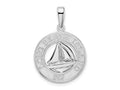 FJC Finejewelers 925 Sterling Silver Rhodium Plated Long Beach Island,NJ with Sailboat Charm 26 x 18 mm