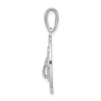 FJC Finejewelers 925 Sterling Silver Rhodium Plated Long Beach Island,NJ with Flip-flop Charm 26 x 17 mm