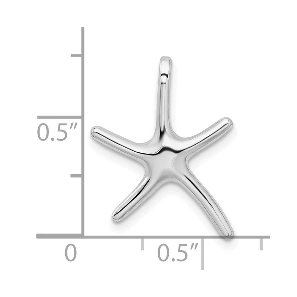 FJC Finejewelers 925 Sterling Silver Rhodium Plated Polished Dancing Starfish Slide 19 x 15 mm