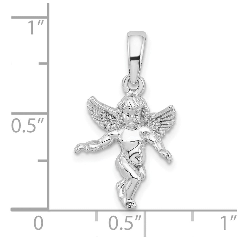 FJC Finejewelers 925 Sterling Silver Rhodium Plated Polished 3D Guardian Angel Charm 23 x 12 mm