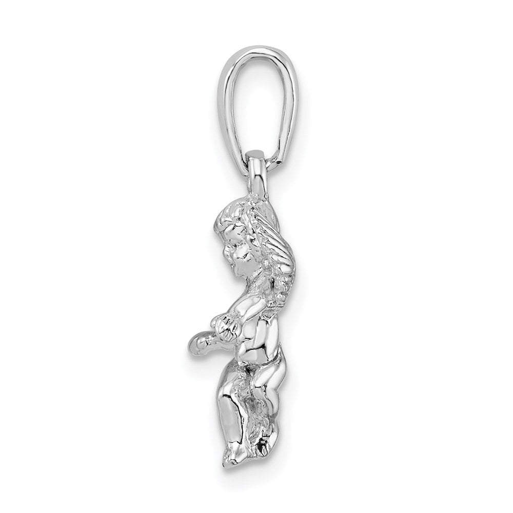 FJC Finejewelers 925 Sterling Silver Rhodium Plated Polished 3D Guardian Angel Charm 23 x 12 mm