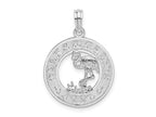 FJC Finejewelers 925 Sterling Silver Rhodium Plated Textured Turks Caicos with Flamingo Charm 24 x 17 mm
