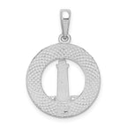 FJC Finejewelers 925 Sterling Silver Rhodium Plated Textured Hilton Head Lighthouse Charm 26 x 18 mm