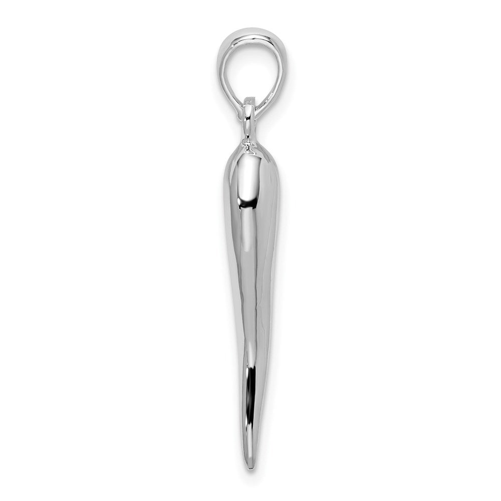 FJC Finejewelers 925 Sterling Silver Rhodium Plated Polished 3D Italian Horn Charm 32 mm