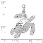 FJC Finejewelers 925 Sterling Silver Rhodium Plated Polished Lg Swimming Sea Turtle Charm 33 x 25 mm