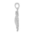 FJC Finejewelers 925 Sterling Silver Rhodium Plated Polished Lg Swimming Sea Turtle Charm 33 x 25 mm