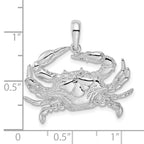 FJC Finejewelers 925 Sterling Silver Rhodium Plated Polished Blue Crab Charm 36 x 28 mm
