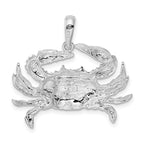 FJC Finejewelers 925 Sterling Silver Rhodium Plated Polished Blue Crab Charm 36 x 28 mm