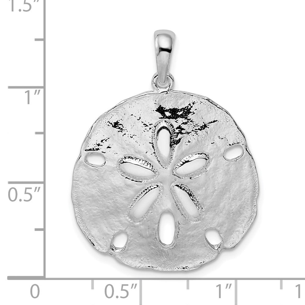 FJC Finejewelers 925 Sterling Silver Rhodium Plated Polished Sand Dollar Charm 32 x 24 mm