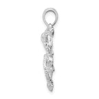 FJC Finejewelers 925 Sterling Silver Rhodium Plated Polished Textured Octopus Charm 27 x 27 mm