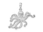 FJC Finejewelers 925 Sterling Silver Rhodium Plated Polished Textured Octopus Charm 27 x 27 mm