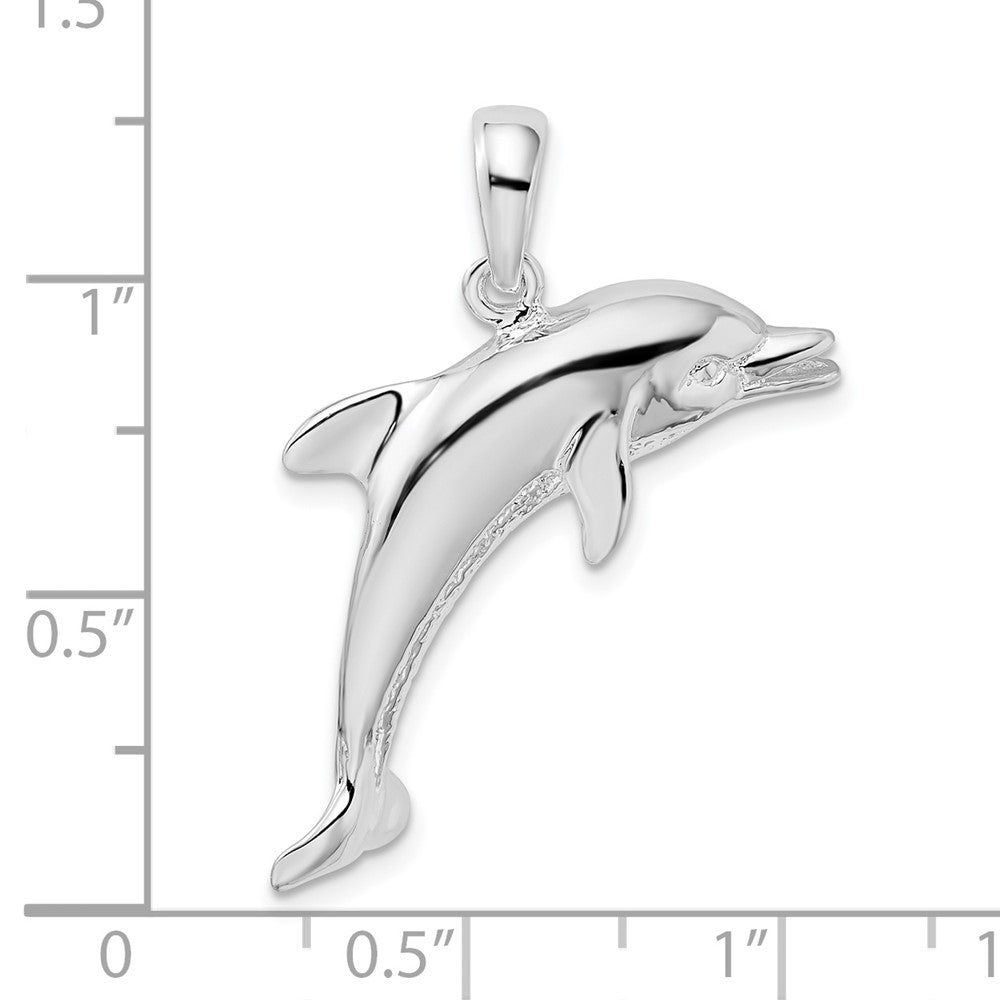 FJC Finejewelers 925 Sterling Silver Rhodium Plated Polished Jumping Dolphin Charm 31 x 21 mm