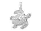 FJC Finejewelers 925 Sterling Silver Rhodium Plated Polished 3D Large Sea Turtle Charm 32 x 25 mm