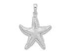 FJC Finejewelers 925 Sterling Silver Rhodium Plated Polished Textured Starfish Charm 35 x 25 mm