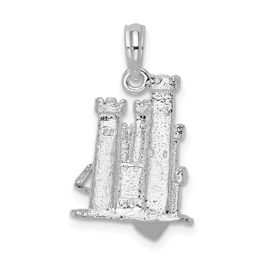 FJC Finejewelers 925 Sterling Silver Rhodium Plated Polished 3D Sandcastle/Shovel Charm 23 x 12 mm