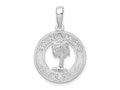 FJC Finejewelers 925 Sterling Silver Rhodium Plated Textured Bahamas with Palm Tree Charm 26 x 17 mm