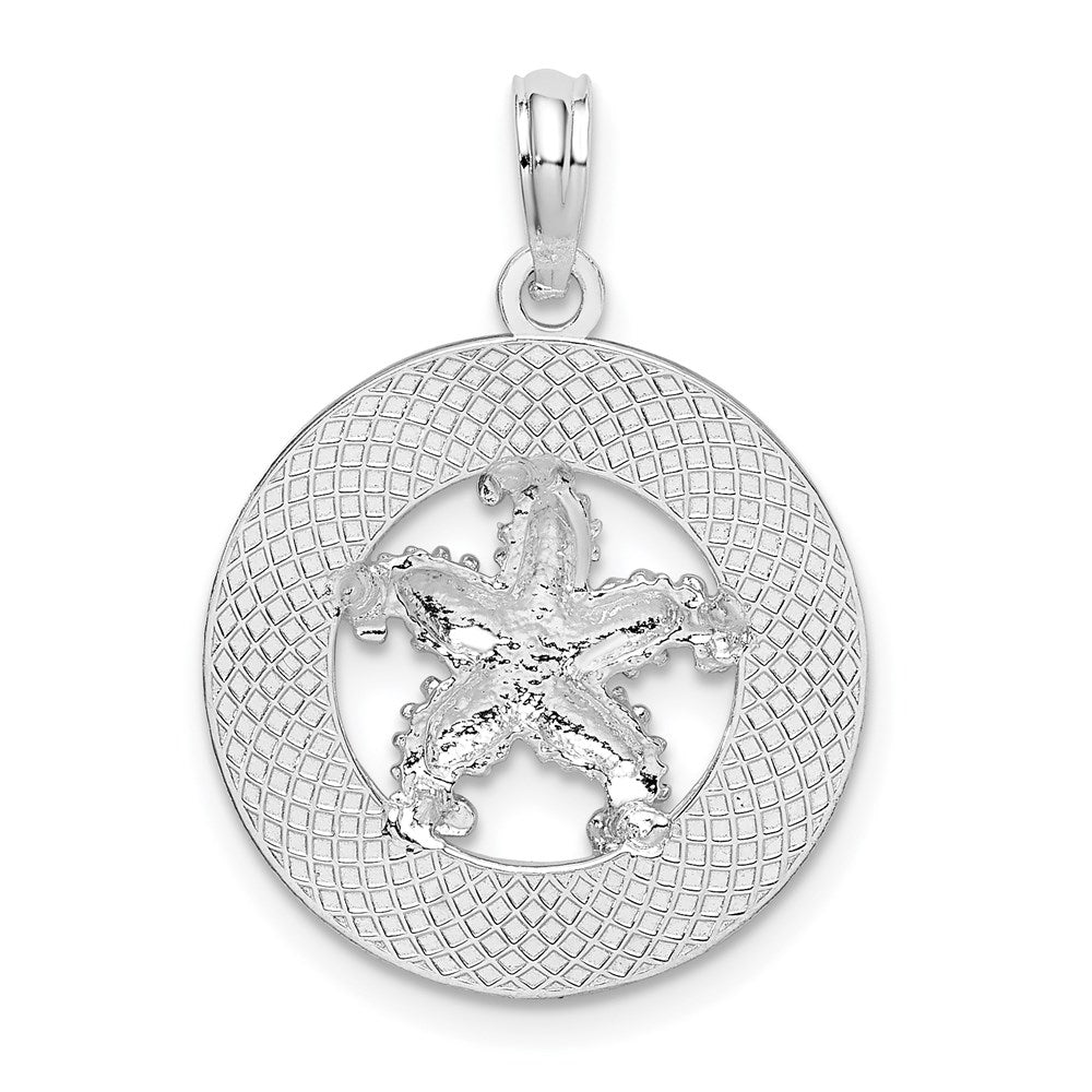 FJC Finejewelers 925 Sterling Silver Rhodium Plated Textured Bahamas with Starfish Charm 25 x 17 mm