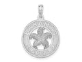 FJC Finejewelers 925 Sterling Silver Rhodium Plated Textured Bahamas with Starfish Charm 25 x 17 mm