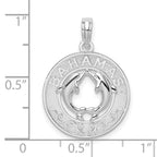FJC Finejewelers 925 Sterling Silver Rhodium Plated Textured Bahamas with Dolphins Charm 24 x 17 mm
