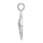 FJC Finejewelers 925 Sterling Silver Rhodium Plated Textured Bahamas with Dolphins Charm 24 x 17 mm