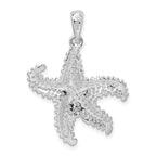 FJC Finejewelers 925 Sterling Silver Rhodium Plated Polished Pierced Starfish Charm 34 x 25 mm