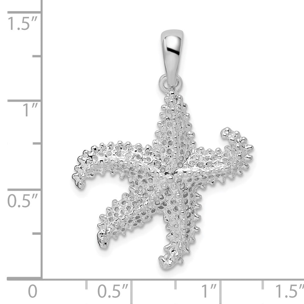 FJC Finejewelers 925 Sterling Silver Rhodium Plated Polished Pierced Starfish Charm 34 x 25 mm