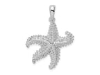 FJC Finejewelers 925 Sterling Silver Rhodium Plated Polished Pierced Starfish Charm 34 x 25 mm