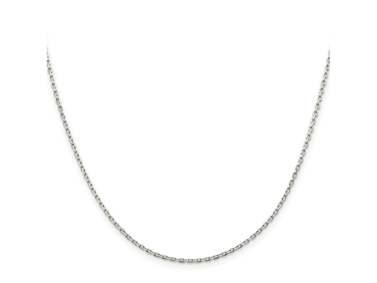 FJC Finejewelers 925 Sterling Silver Beveled Oval Cable Chain 24 Inches x 1.5 mm