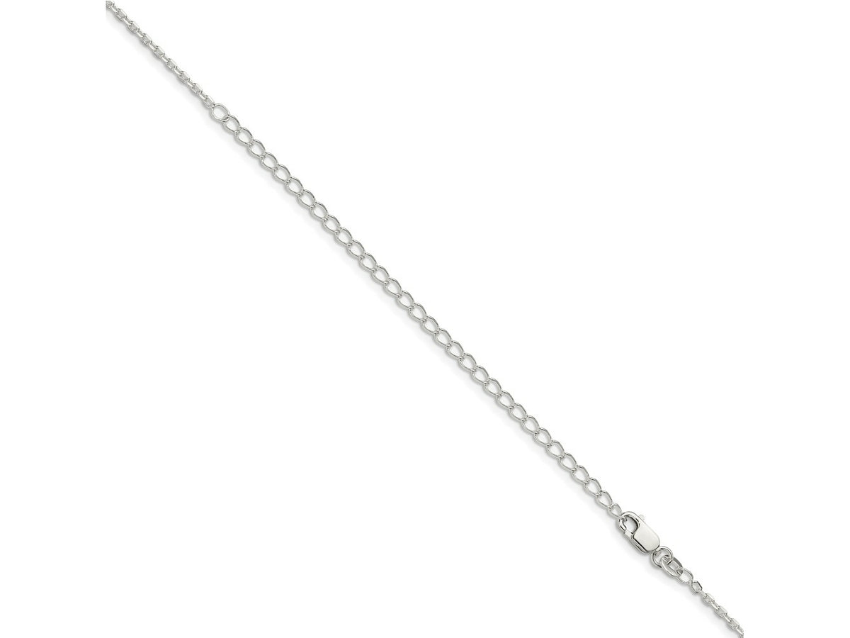FJC Finejewelers 925 Sterling Silver Beveled Oval Cable Chain with 4in ext. 22 Inches x 1.5 mm