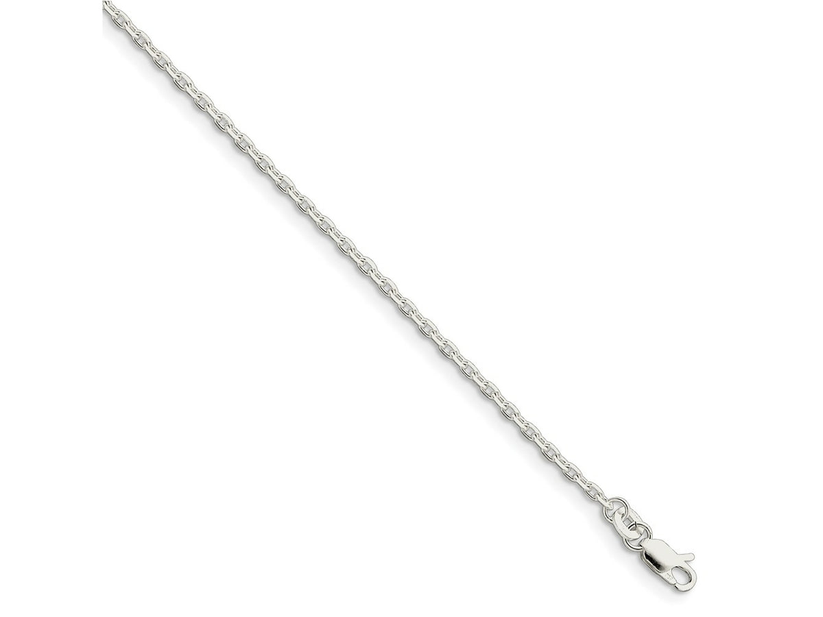 FJC Finejewelers 925 Sterling Silver Beveled Oval Cable Bracelet Chain 7 Inches x 2 mm