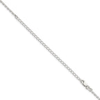 FJC Finejewelers 925 Sterling Silver Beveled Oval Cable Chain with 4in ext. 22 Inches x 2 mm